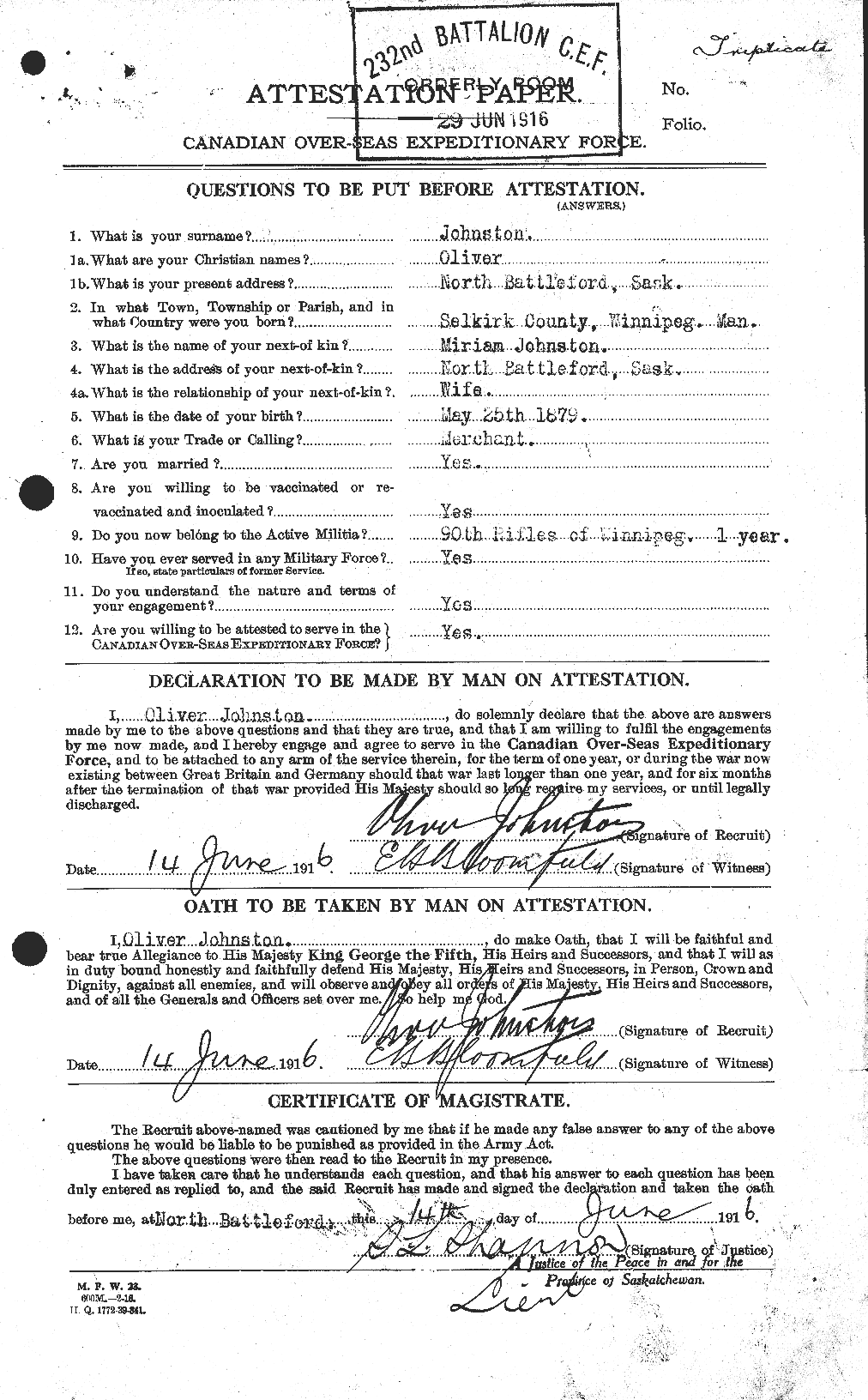 Personnel Records of the First World War - CEF 423011a
