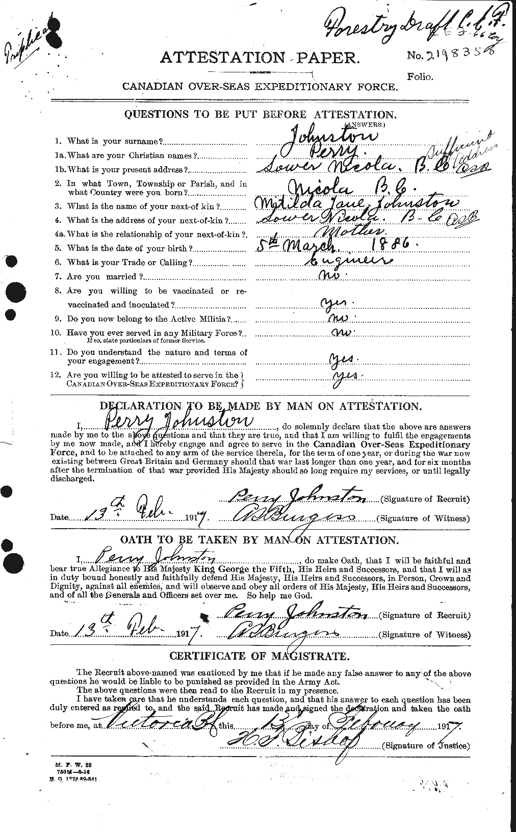 Personnel Records of the First World War - CEF 423034a