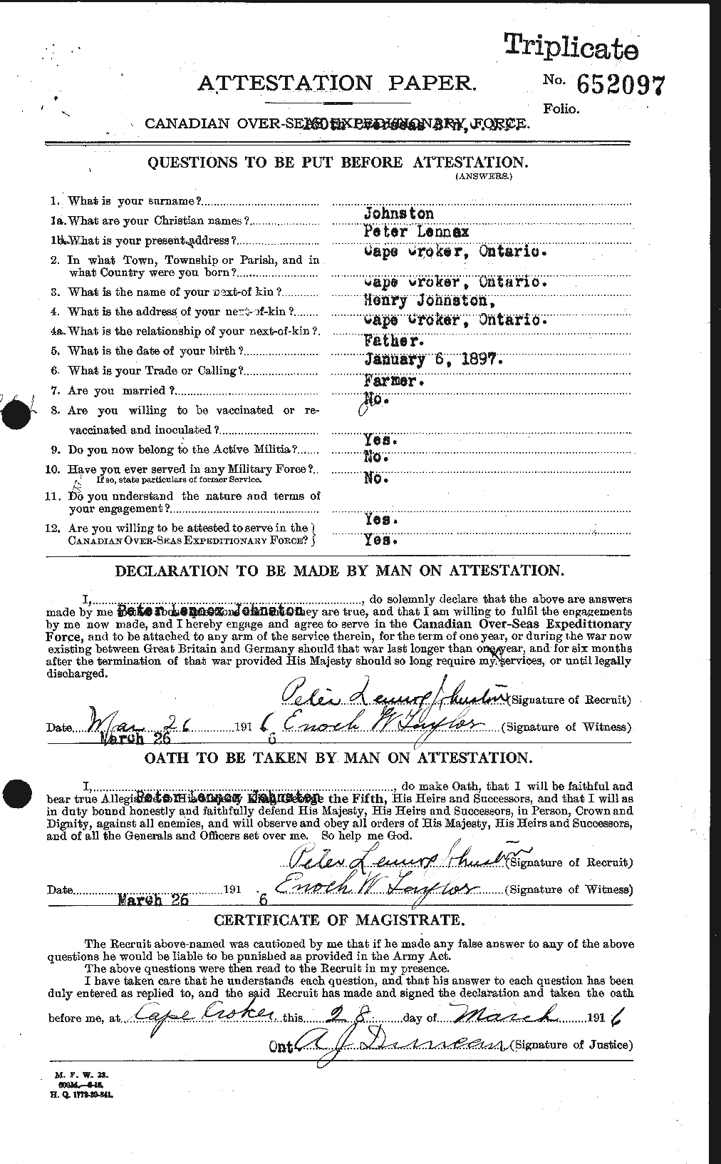 Personnel Records of the First World War - CEF 423045a