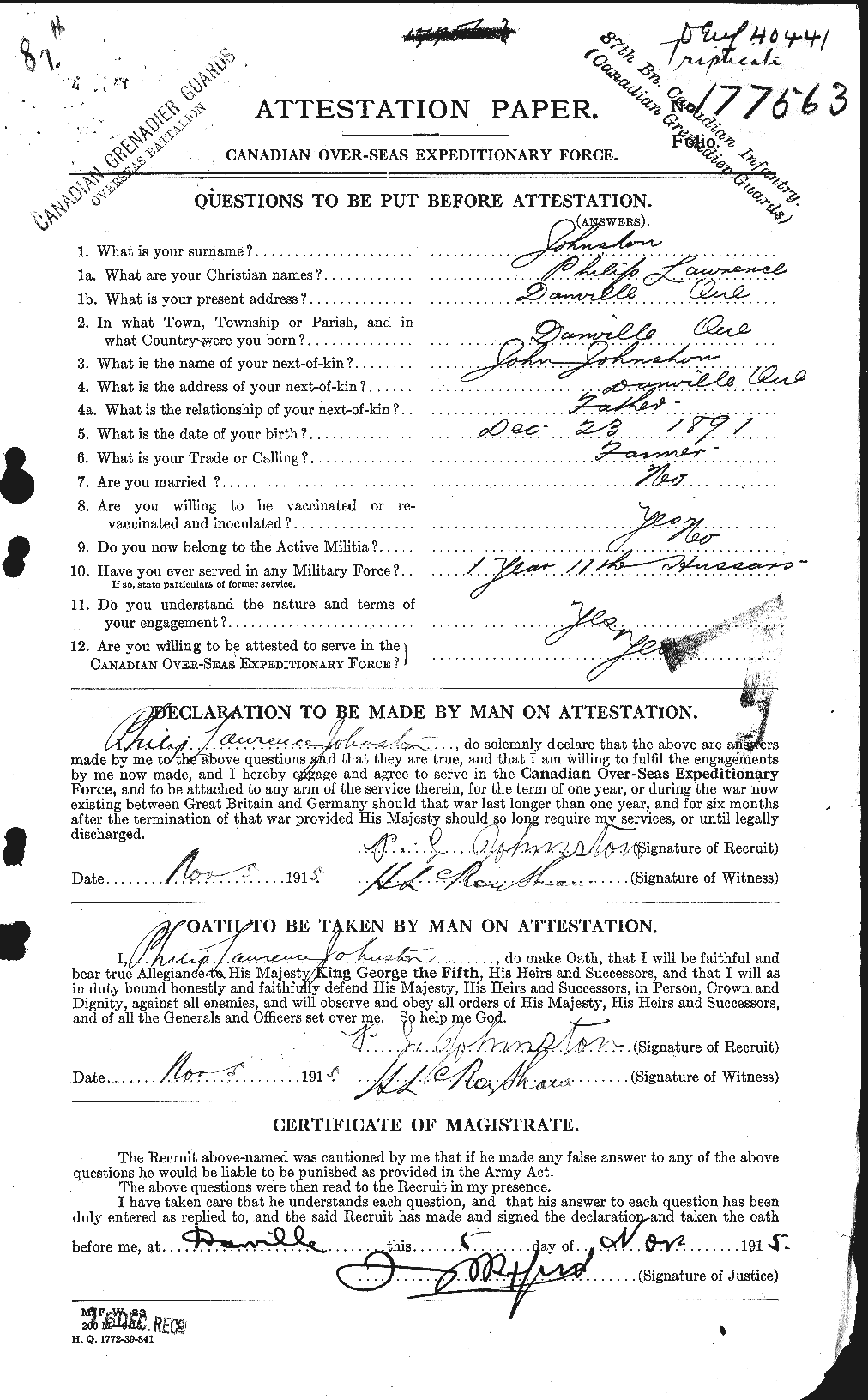 Personnel Records of the First World War - CEF 423047a