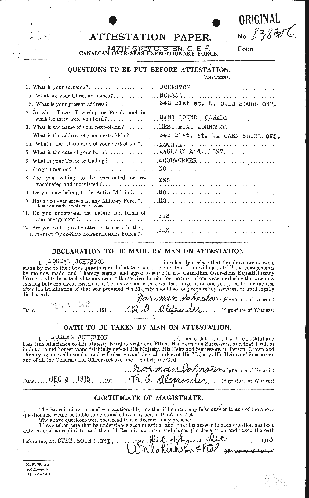 Personnel Records of the First World War - CEF 423066a