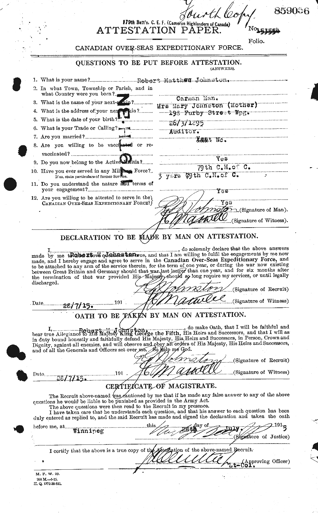Personnel Records of the First World War - CEF 423067a