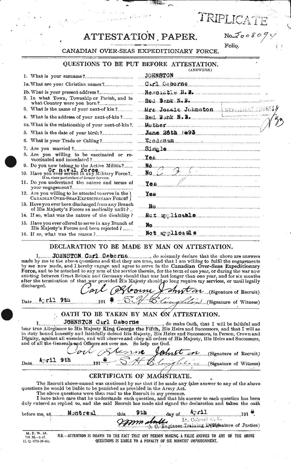 Personnel Records of the First World War - CEF 423081a