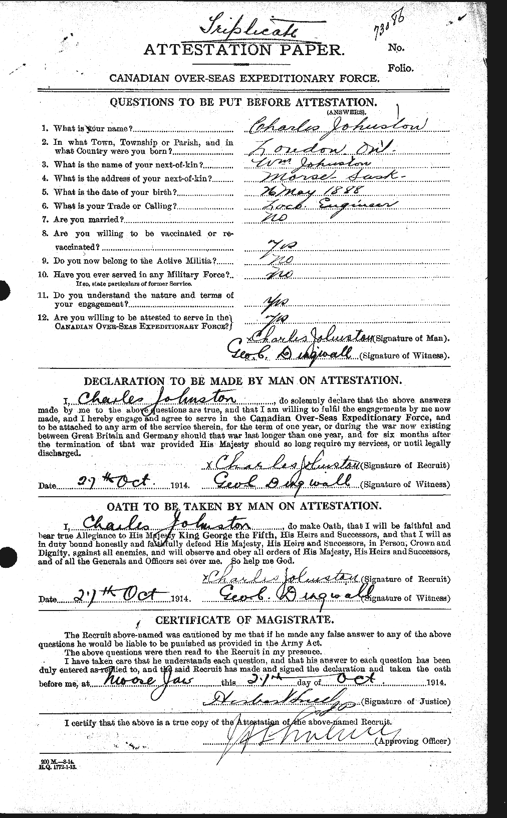 Personnel Records of the First World War - CEF 423088a