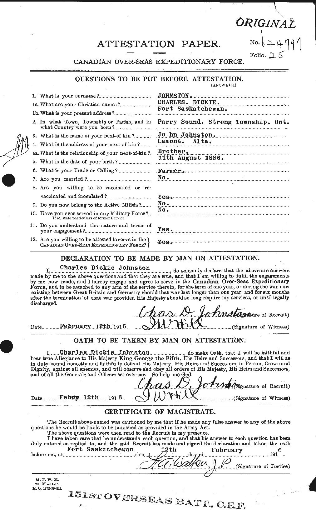 Personnel Records of the First World War - CEF 423100a