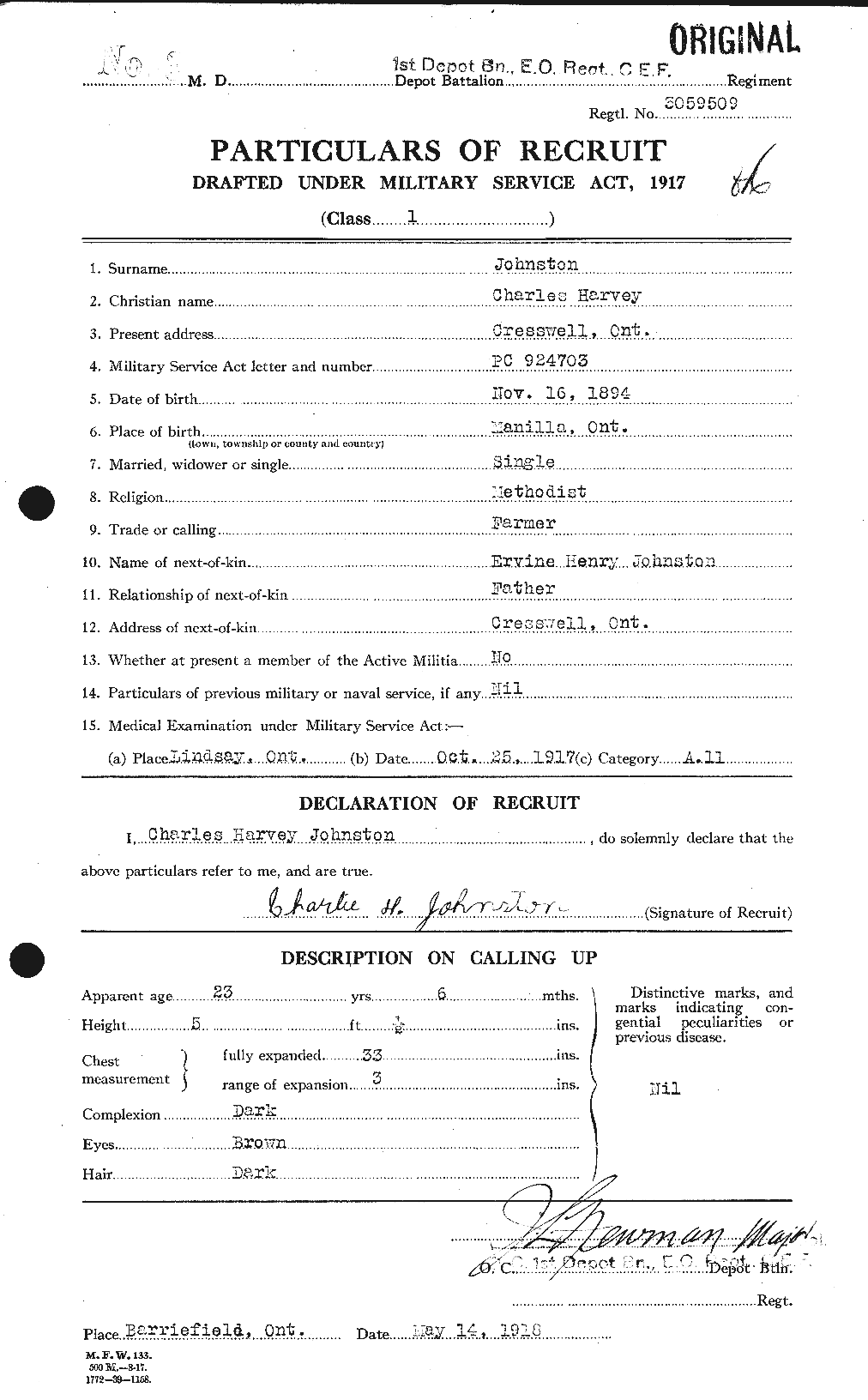 Personnel Records of the First World War - CEF 423108a