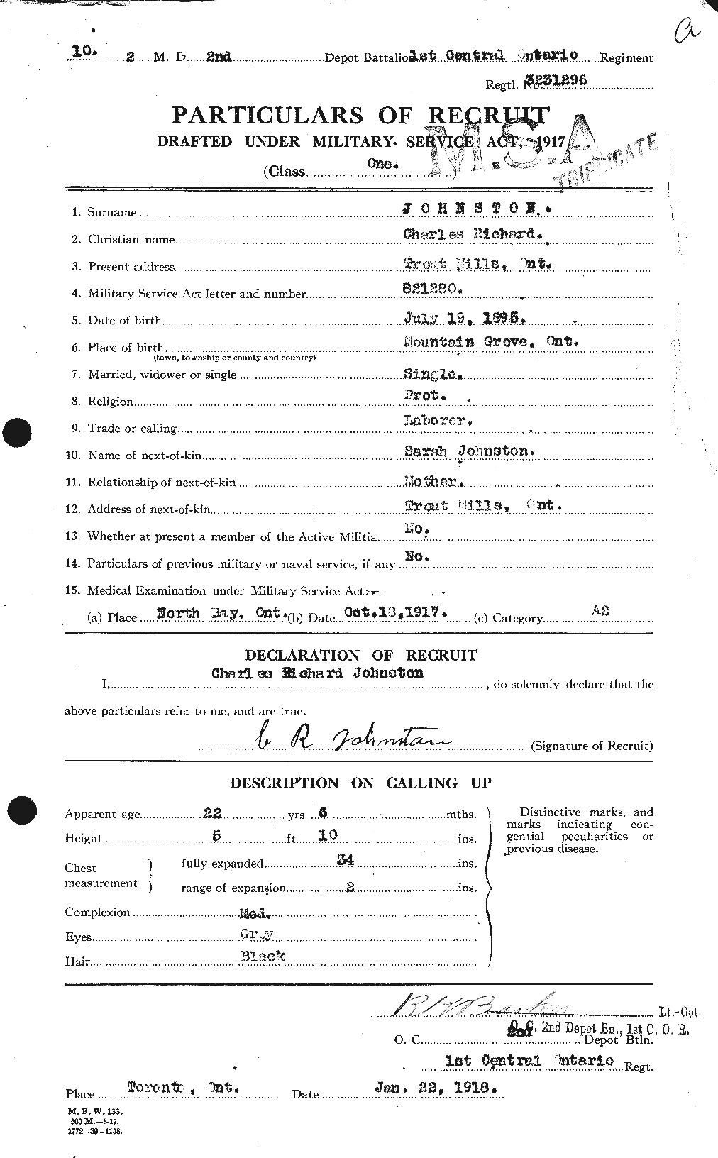 Personnel Records of the First World War - CEF 423117a