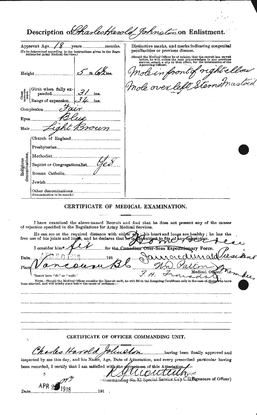 Personnel Records of the First World War - CEF 423125b