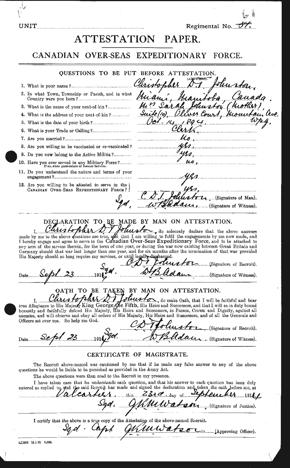 Personnel Records of the First World War - CEF 423129a