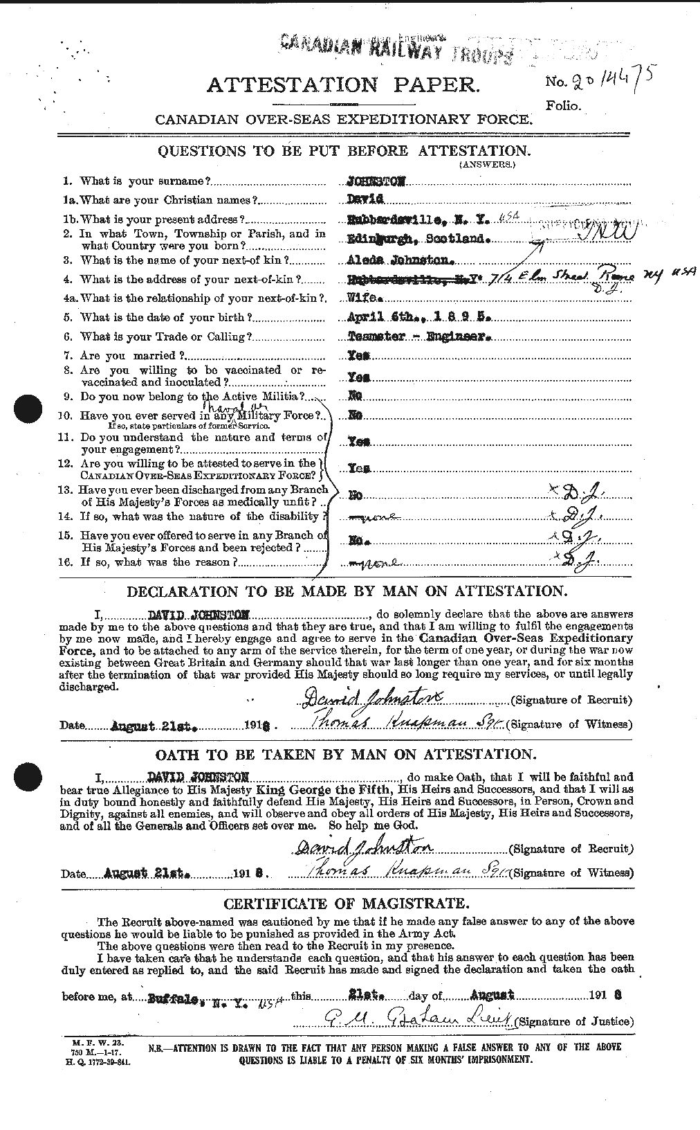 Personnel Records of the First World War - CEF 423151a