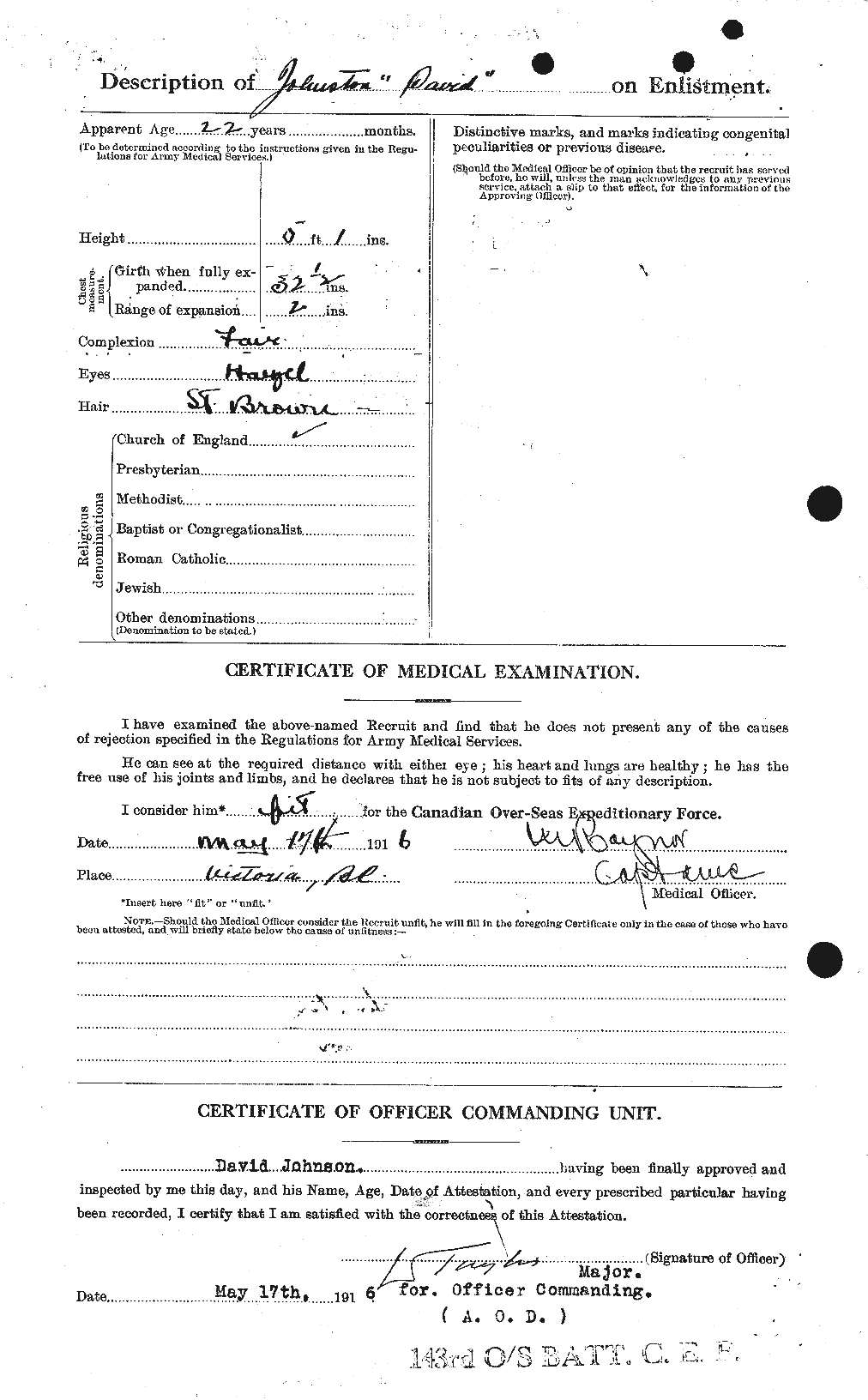 Personnel Records of the First World War - CEF 423154b