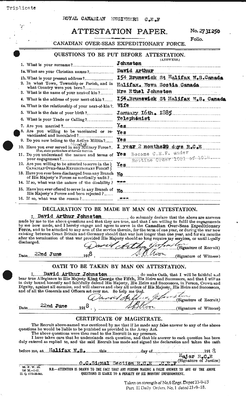 Personnel Records of the First World War - CEF 423168a