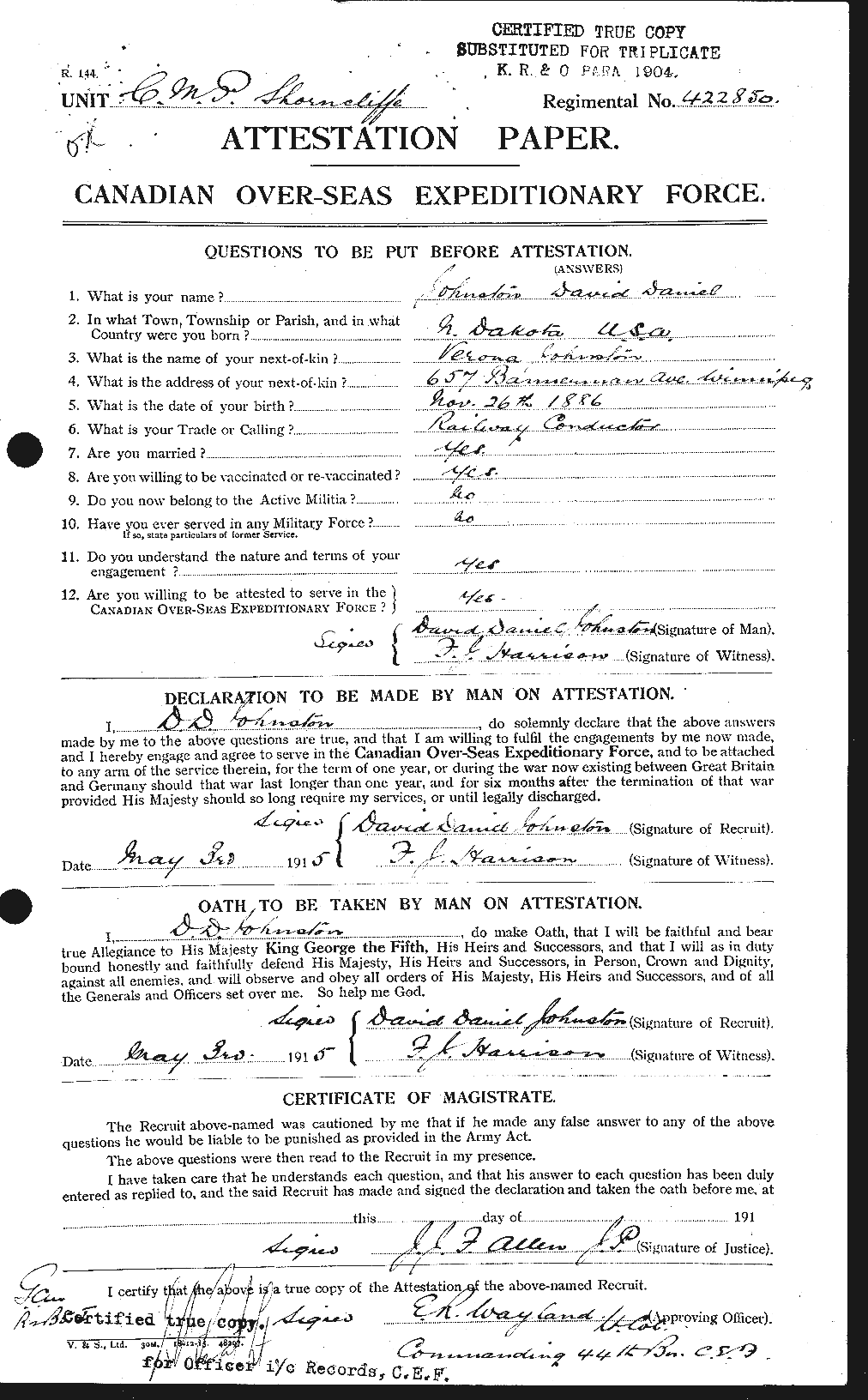 Personnel Records of the First World War - CEF 423171a