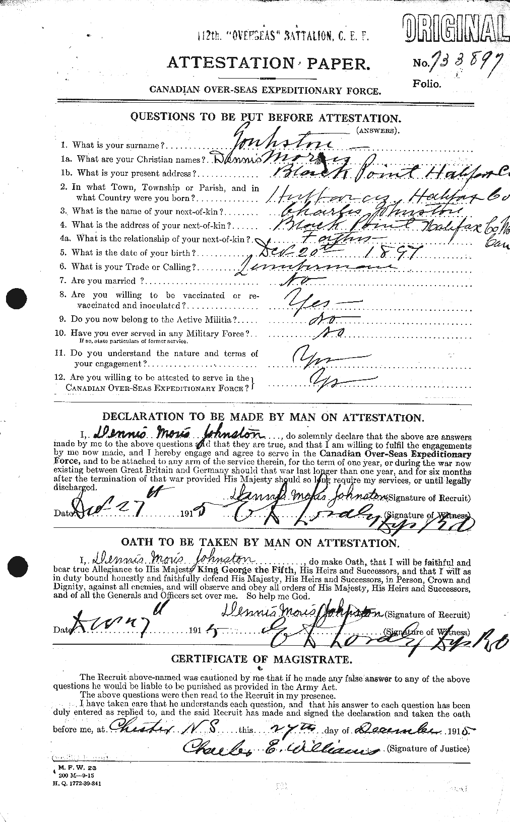 Personnel Records of the First World War - CEF 423179a