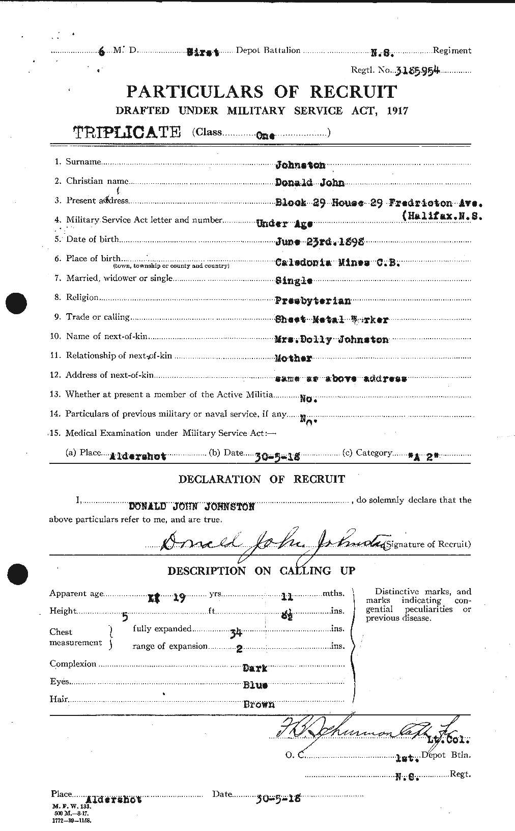 Personnel Records of the First World War - CEF 423182a