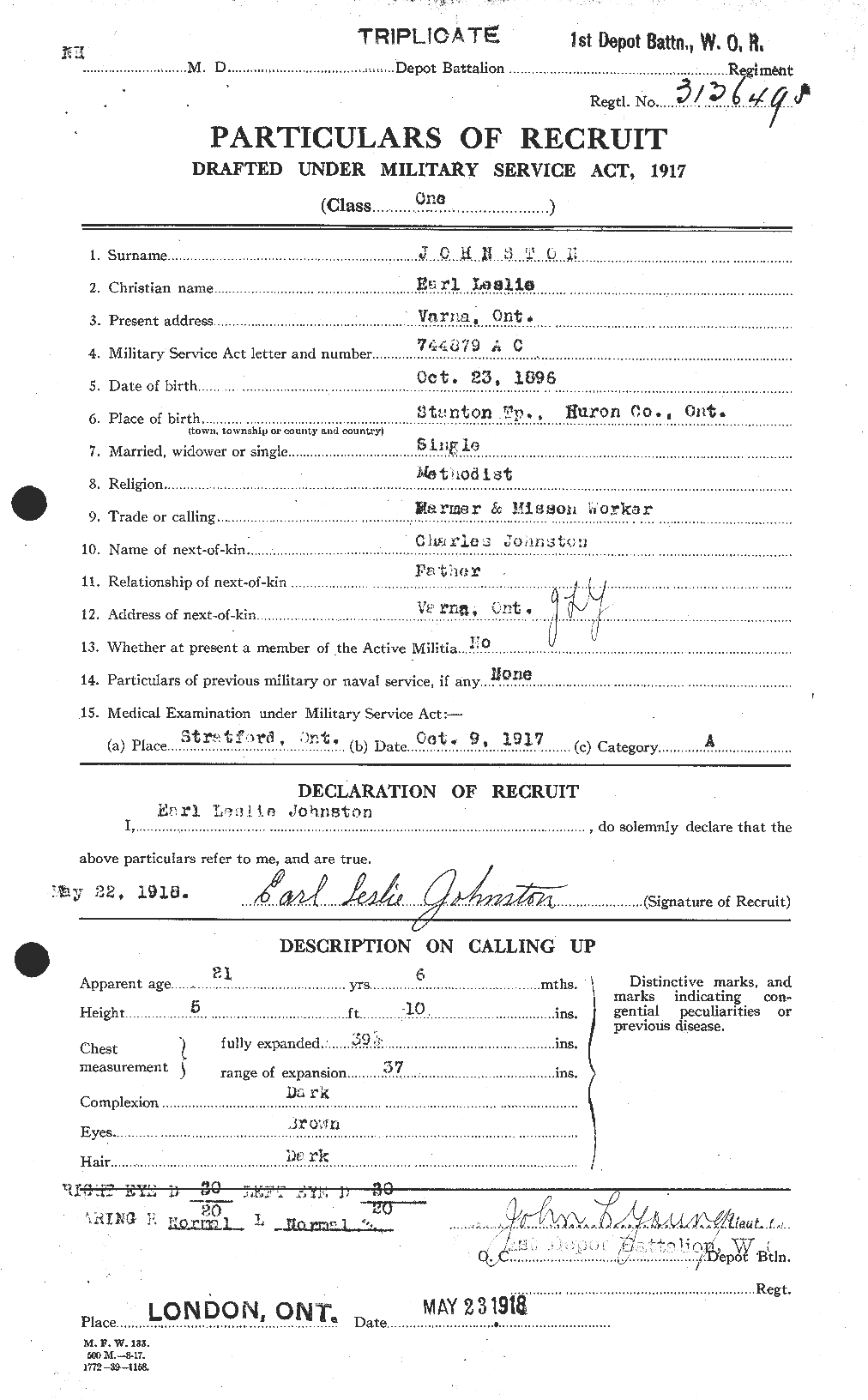 Personnel Records of the First World War - CEF 423197a