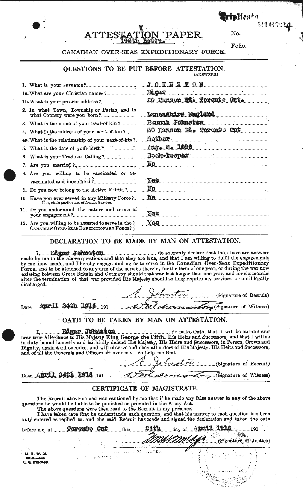 Personnel Records of the First World War - CEF 423203a