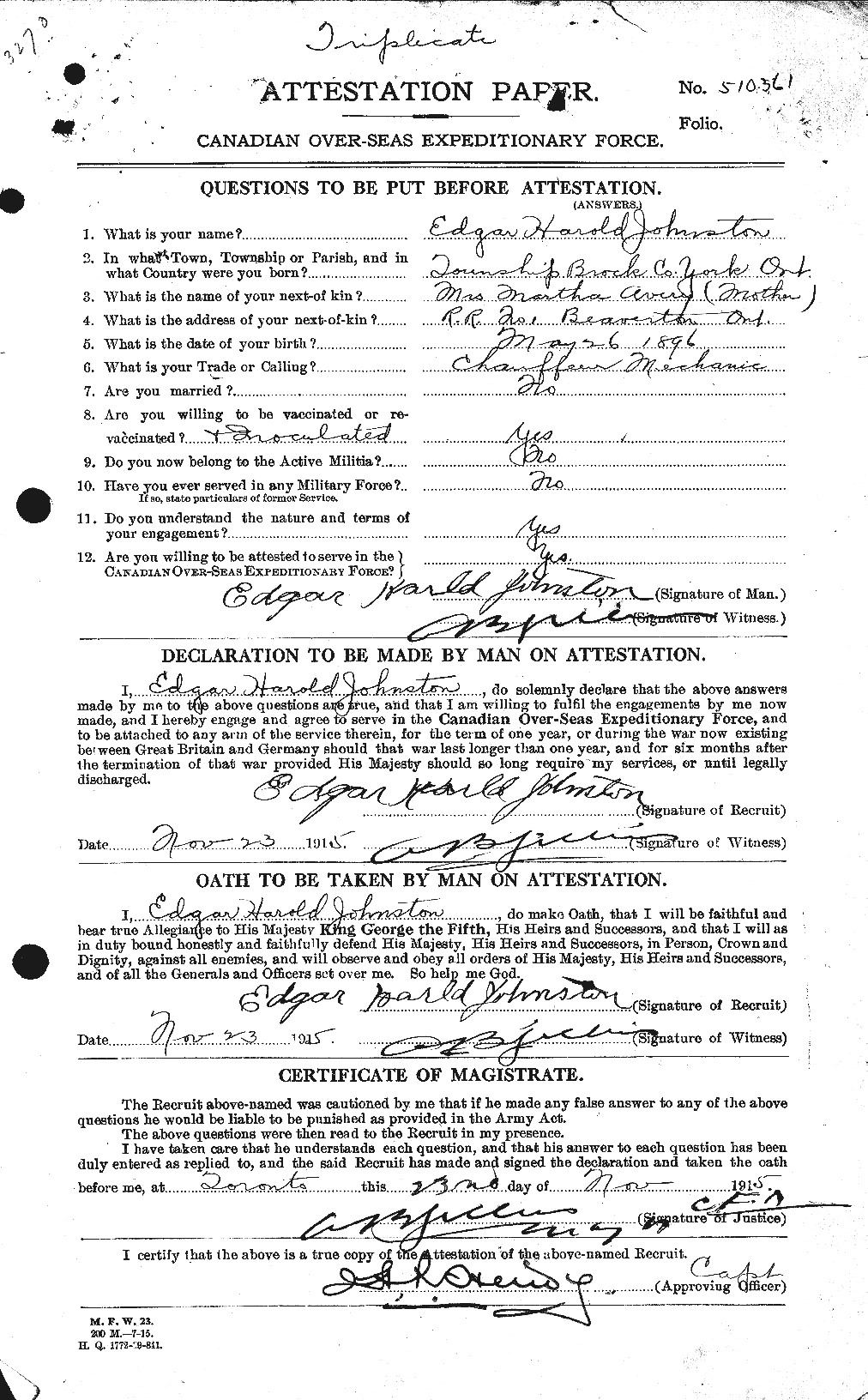 Personnel Records of the First World War - CEF 423205a