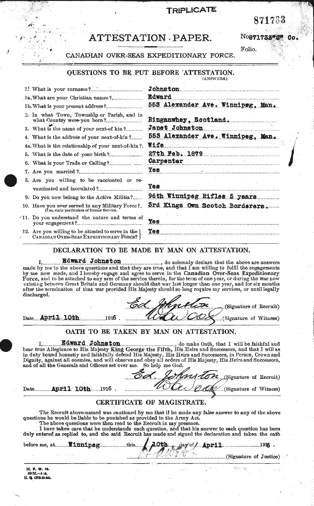 Personnel Records of the First World War - CEF 423221a