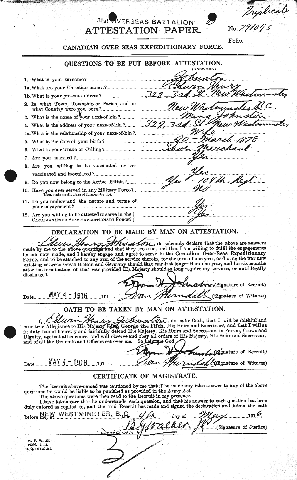 Personnel Records of the First World War - CEF 423235a