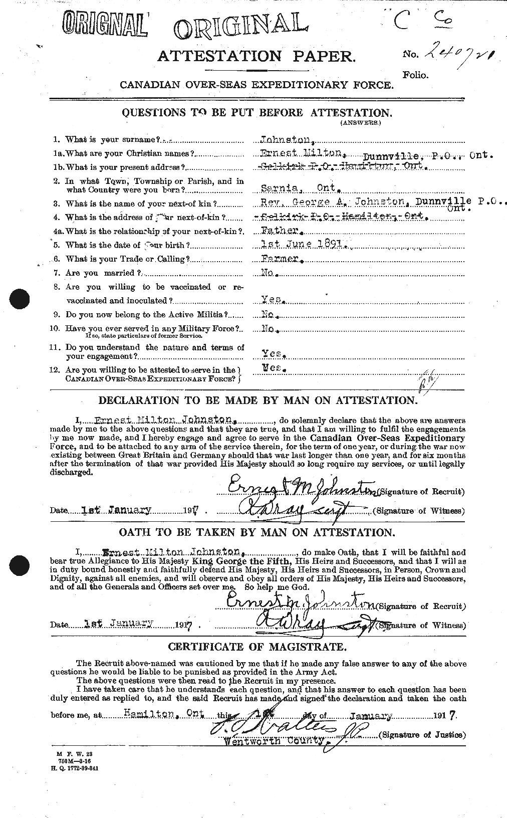 Personnel Records of the First World War - CEF 423247a