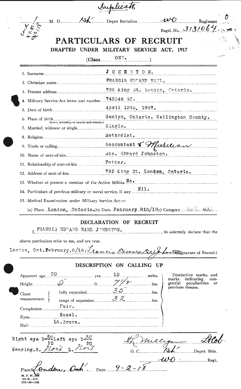 Personnel Records of the First World War - CEF 423260a