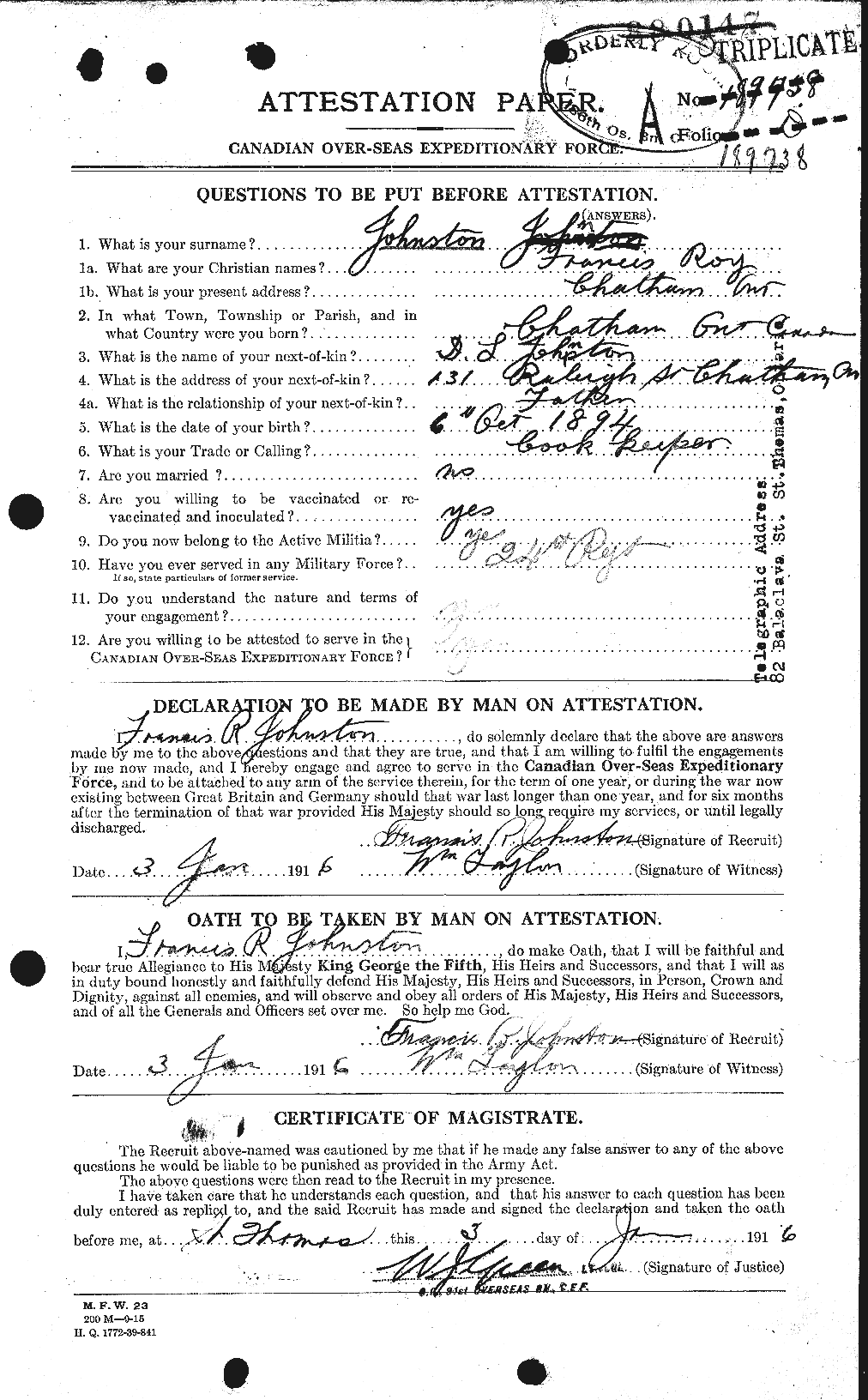 Personnel Records of the First World War - CEF 423263a