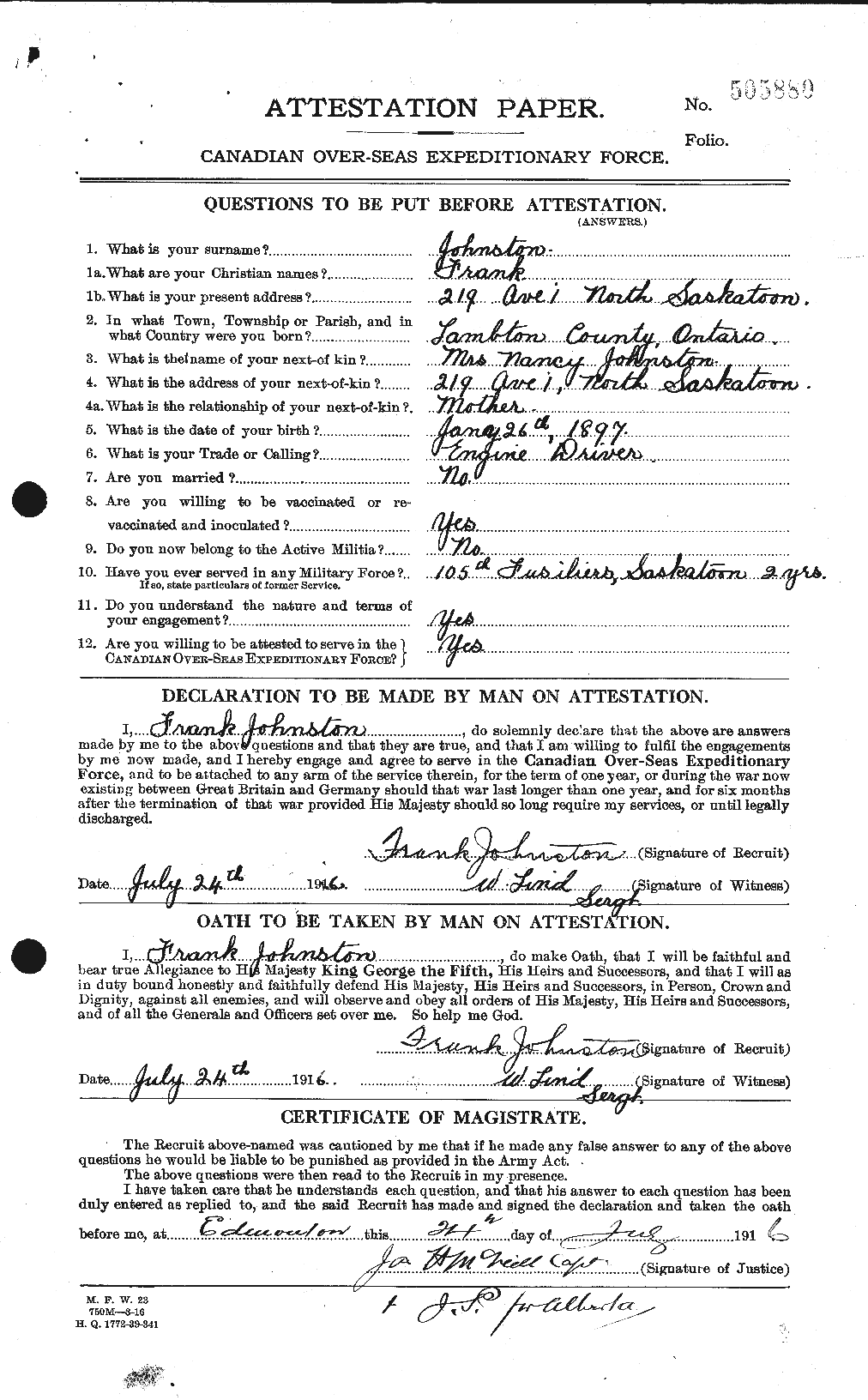 Personnel Records of the First World War - CEF 423273a