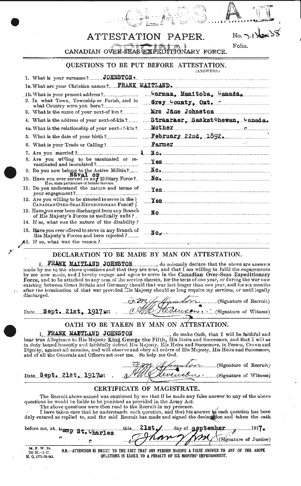 Personnel Records of the First World War - CEF 423280a