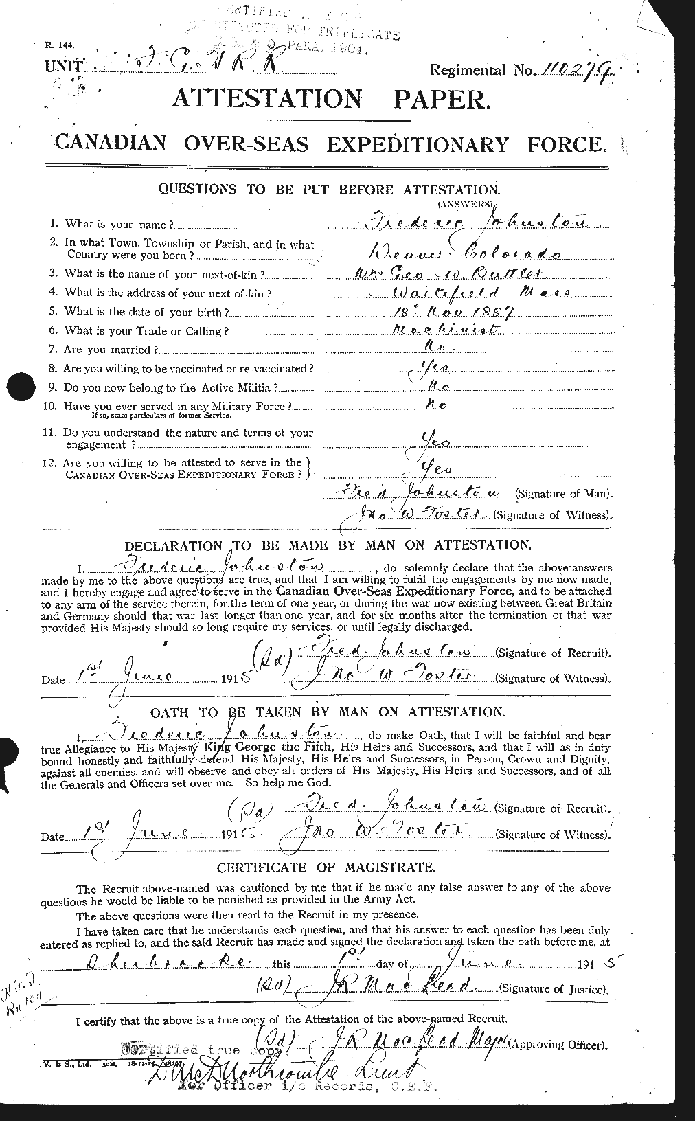 Personnel Records of the First World War - CEF 423288a