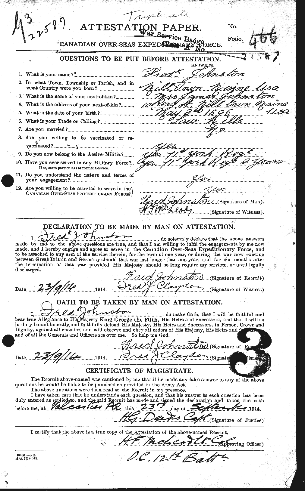 Personnel Records of the First World War - CEF 423290a