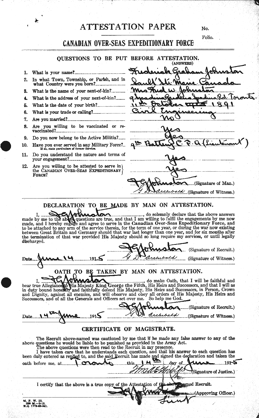 Personnel Records of the First World War - CEF 423297a