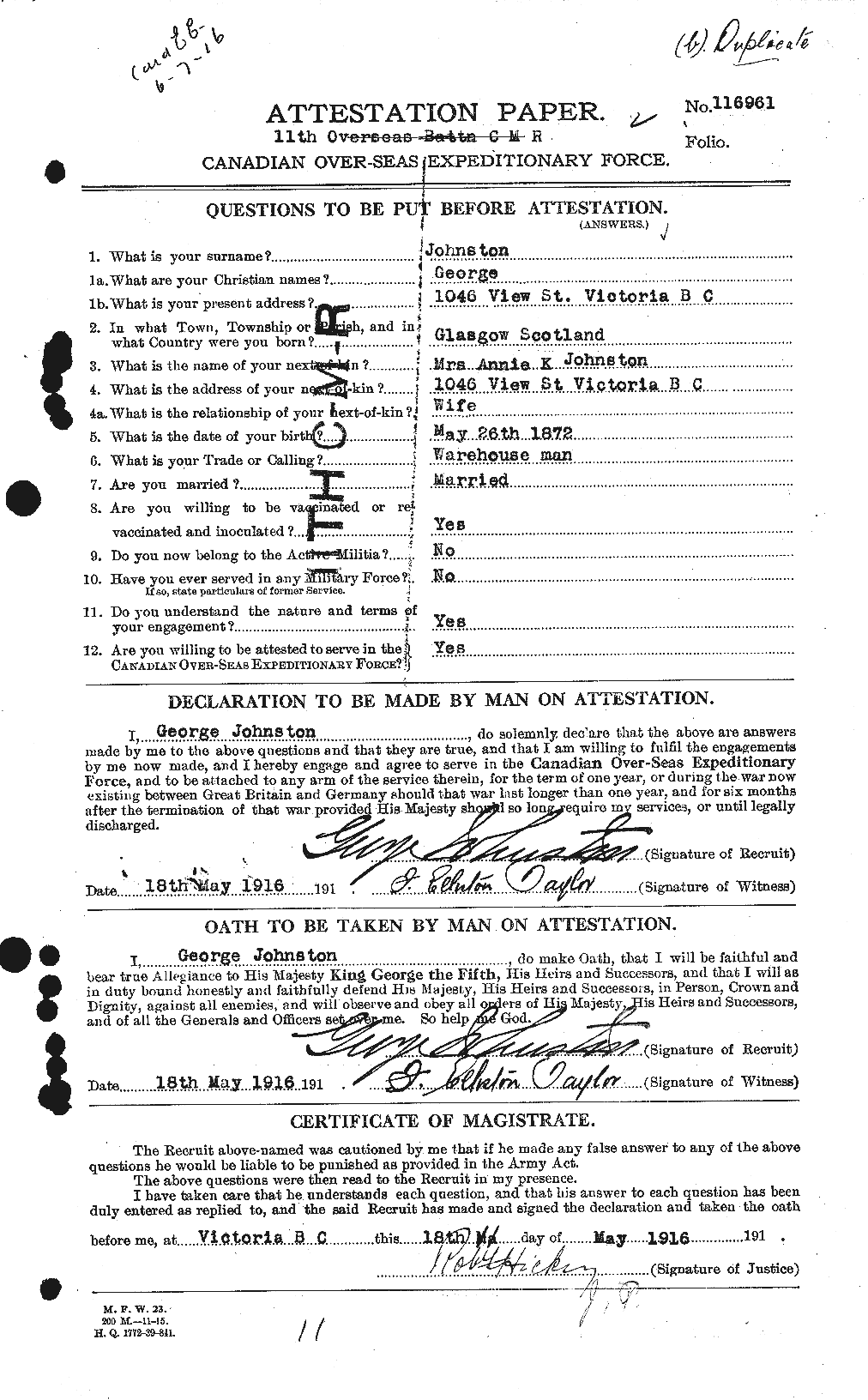 Personnel Records of the First World War - CEF 424095a