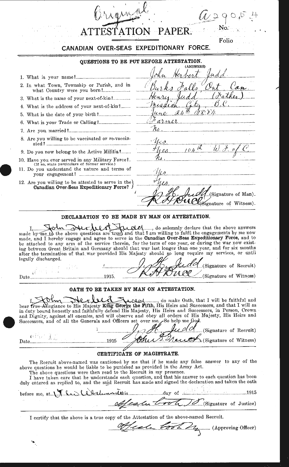 Personnel Records of the First World War - CEF 424205a