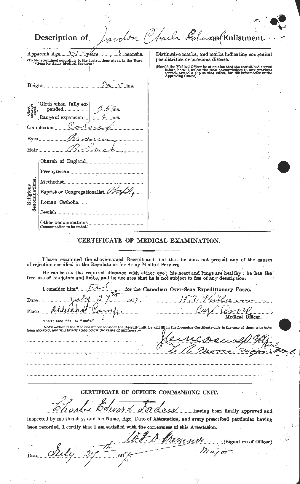 Dossiers du Personnel de la Première Guerre mondiale - CEC 424264b