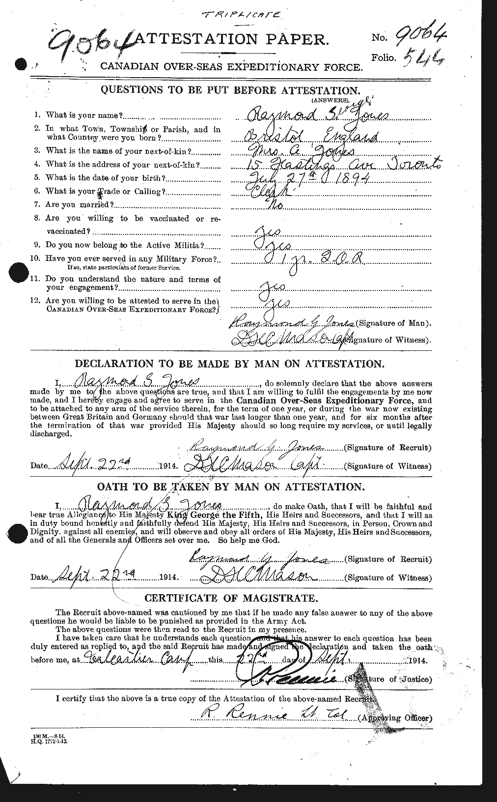 Personnel Records of the First World War - CEF 424841a