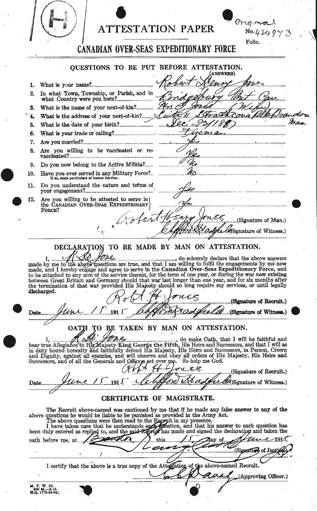 Personnel Records of the First World War - CEF 424955a