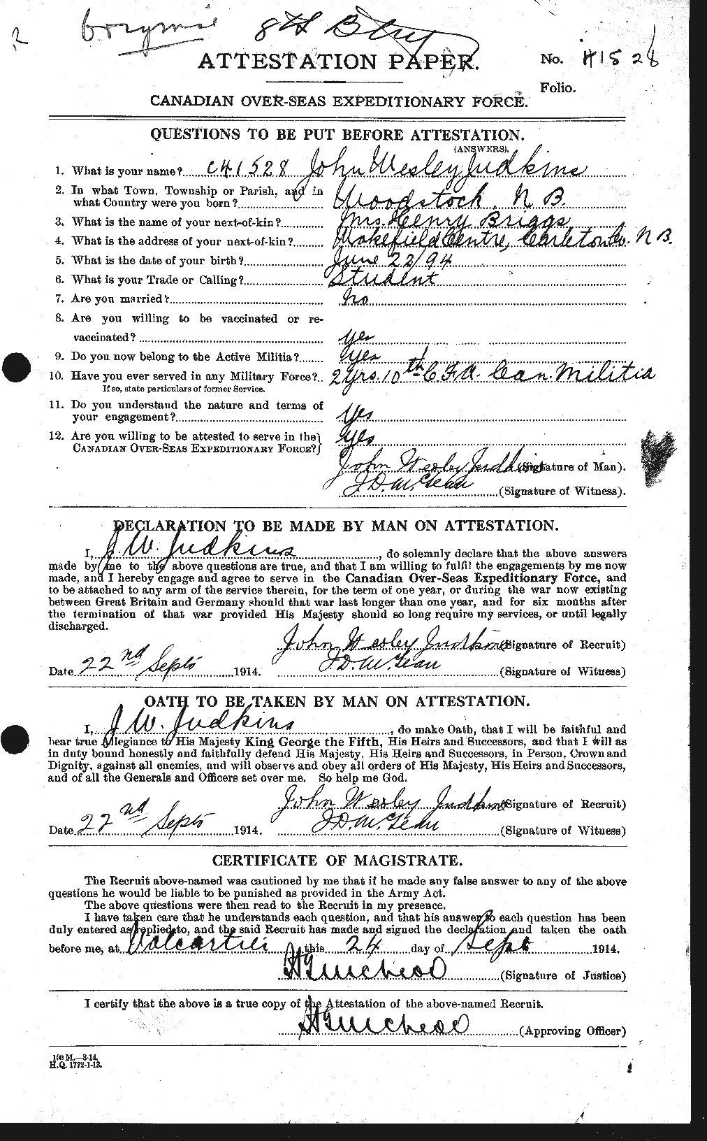 Personnel Records of the First World War - CEF 425060a