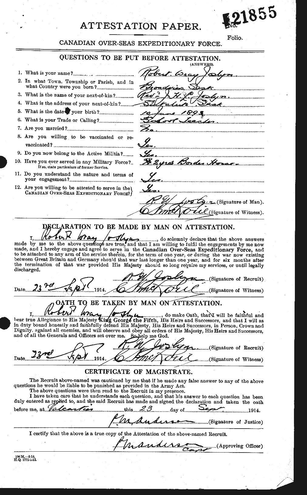 Personnel Records of the First World War - CEF 426178a
