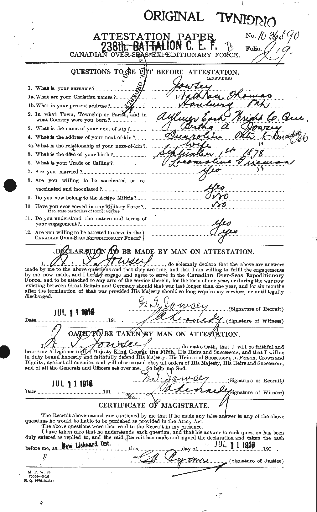 Personnel Records of the First World War - CEF 426343a