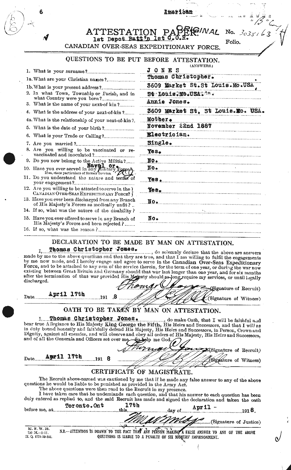Personnel Records of the First World War - CEF 426625a