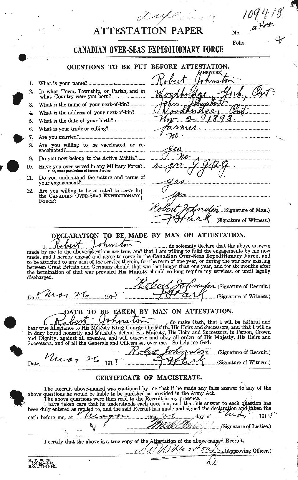 Personnel Records of the First World War - CEF 426975a