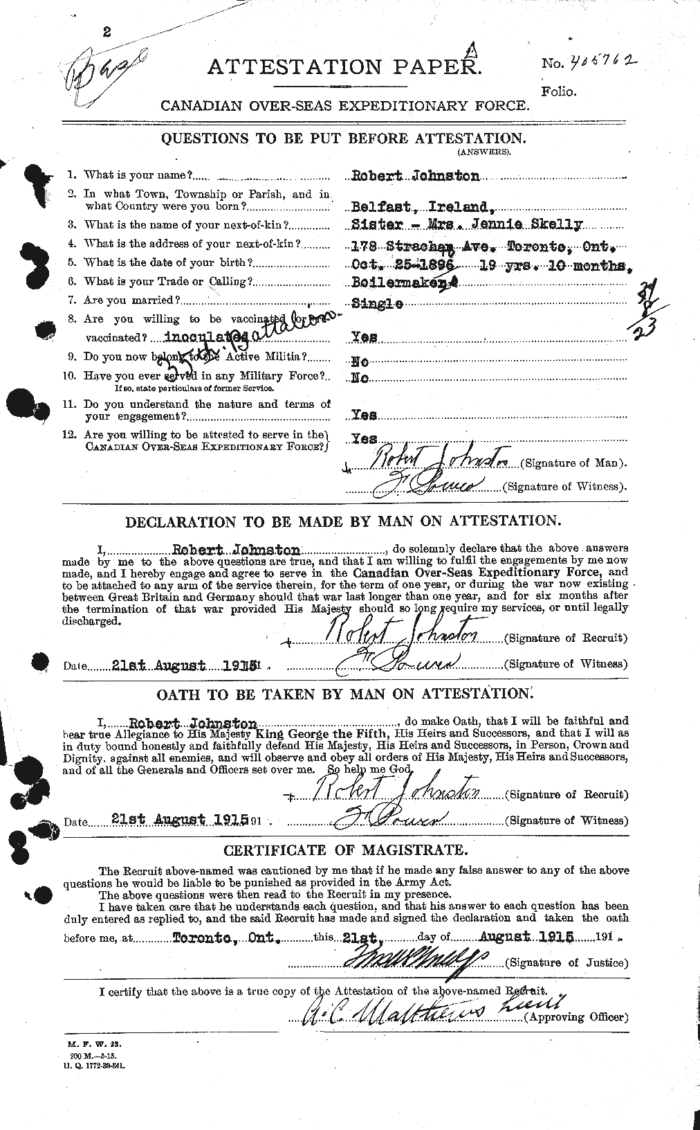 Personnel Records of the First World War - CEF 426997a