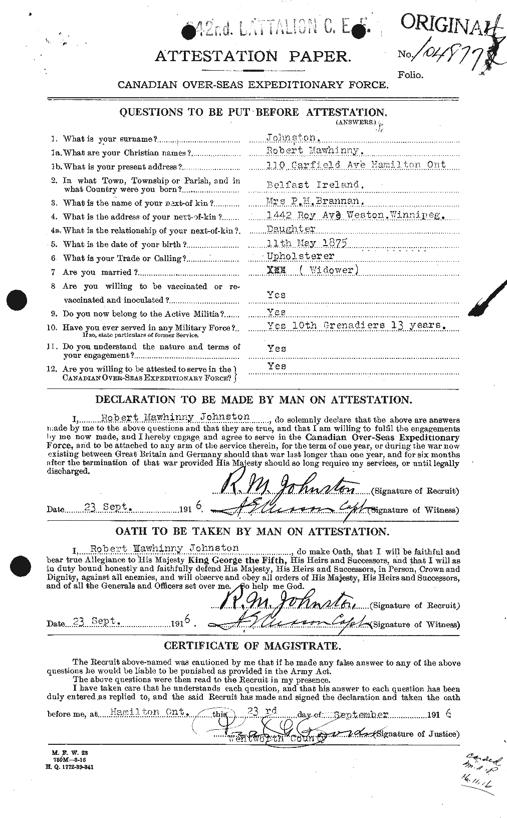 Personnel Records of the First World War - CEF 427032a