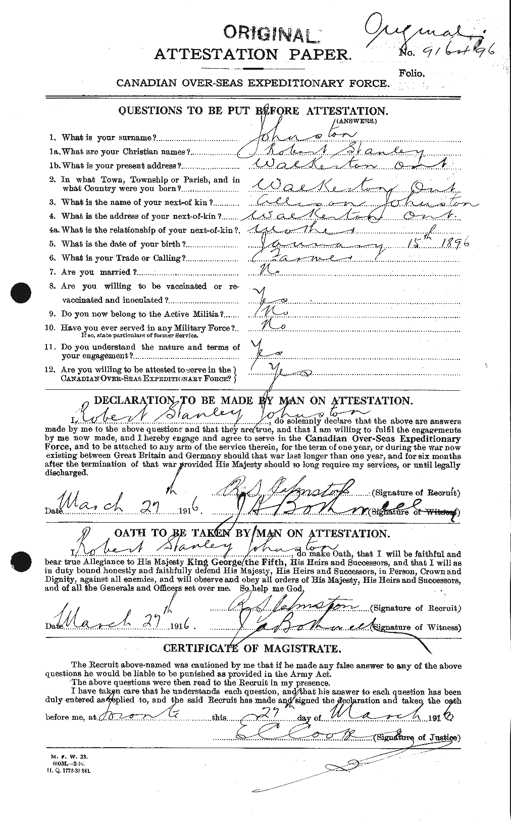 Personnel Records of the First World War - CEF 427038a