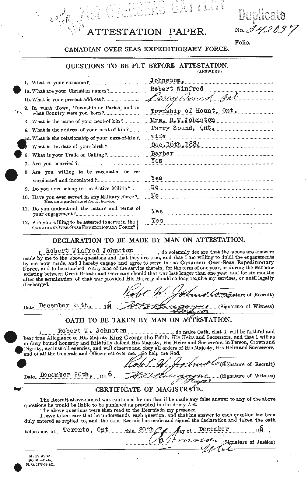 Personnel Records of the First World War - CEF 427042a