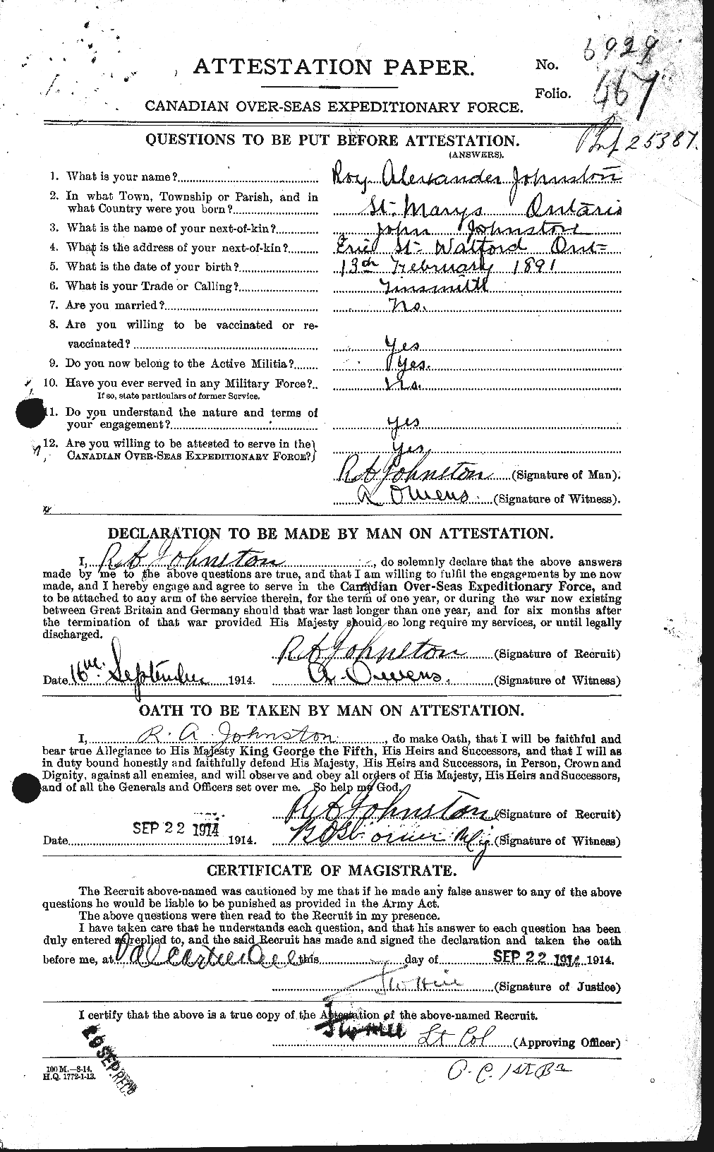 Personnel Records of the First World War - CEF 427059a