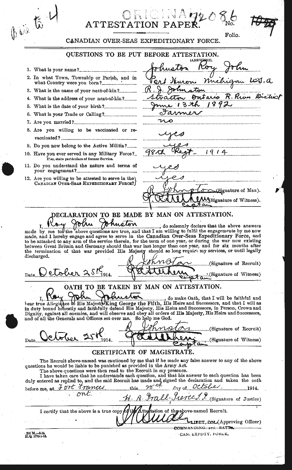 Personnel Records of the First World War - CEF 427065a