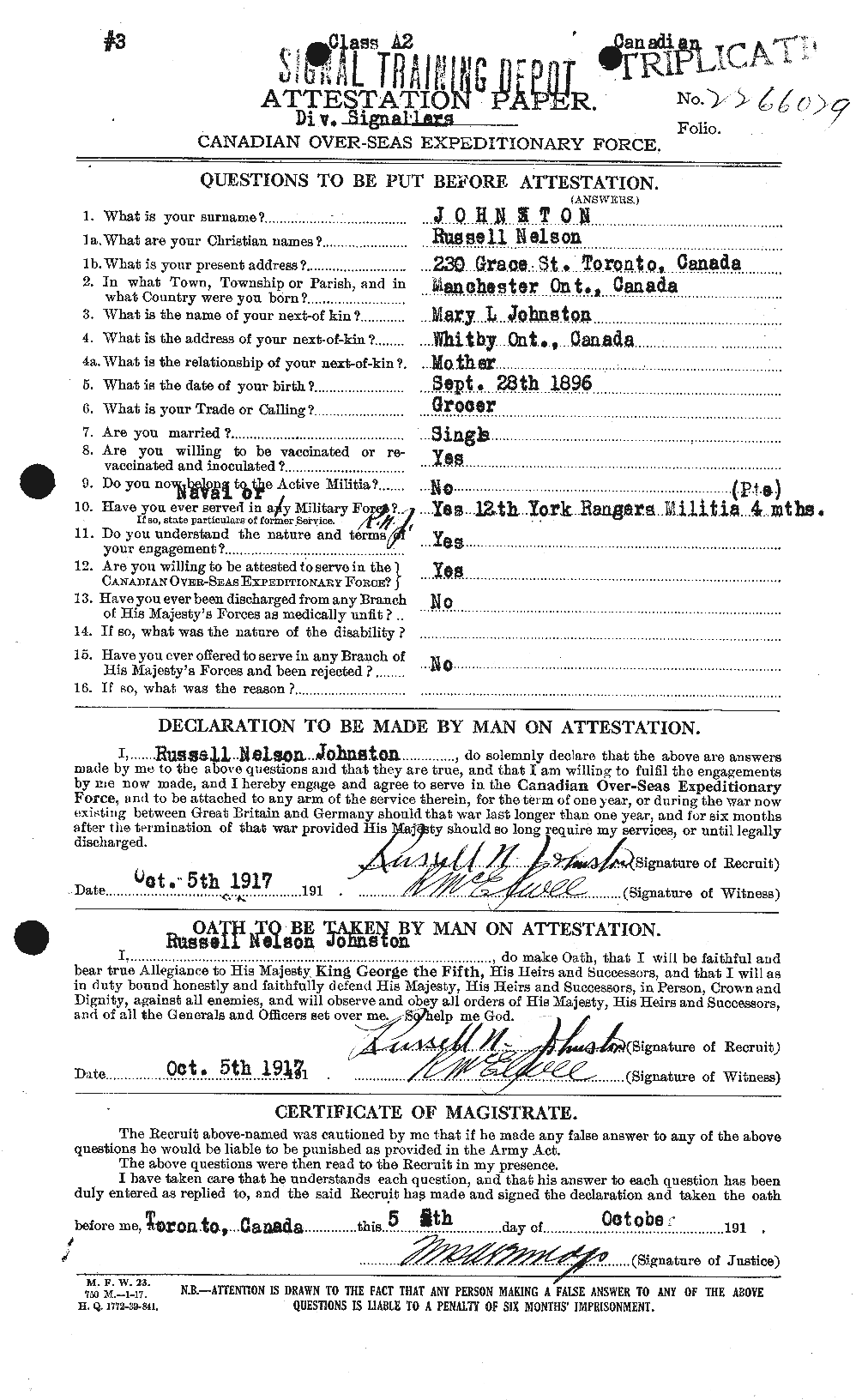 Personnel Records of the First World War - CEF 427074a