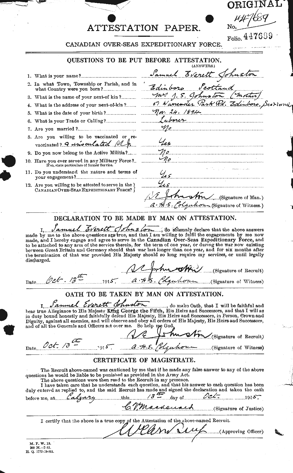 Personnel Records of the First World War - CEF 427086a